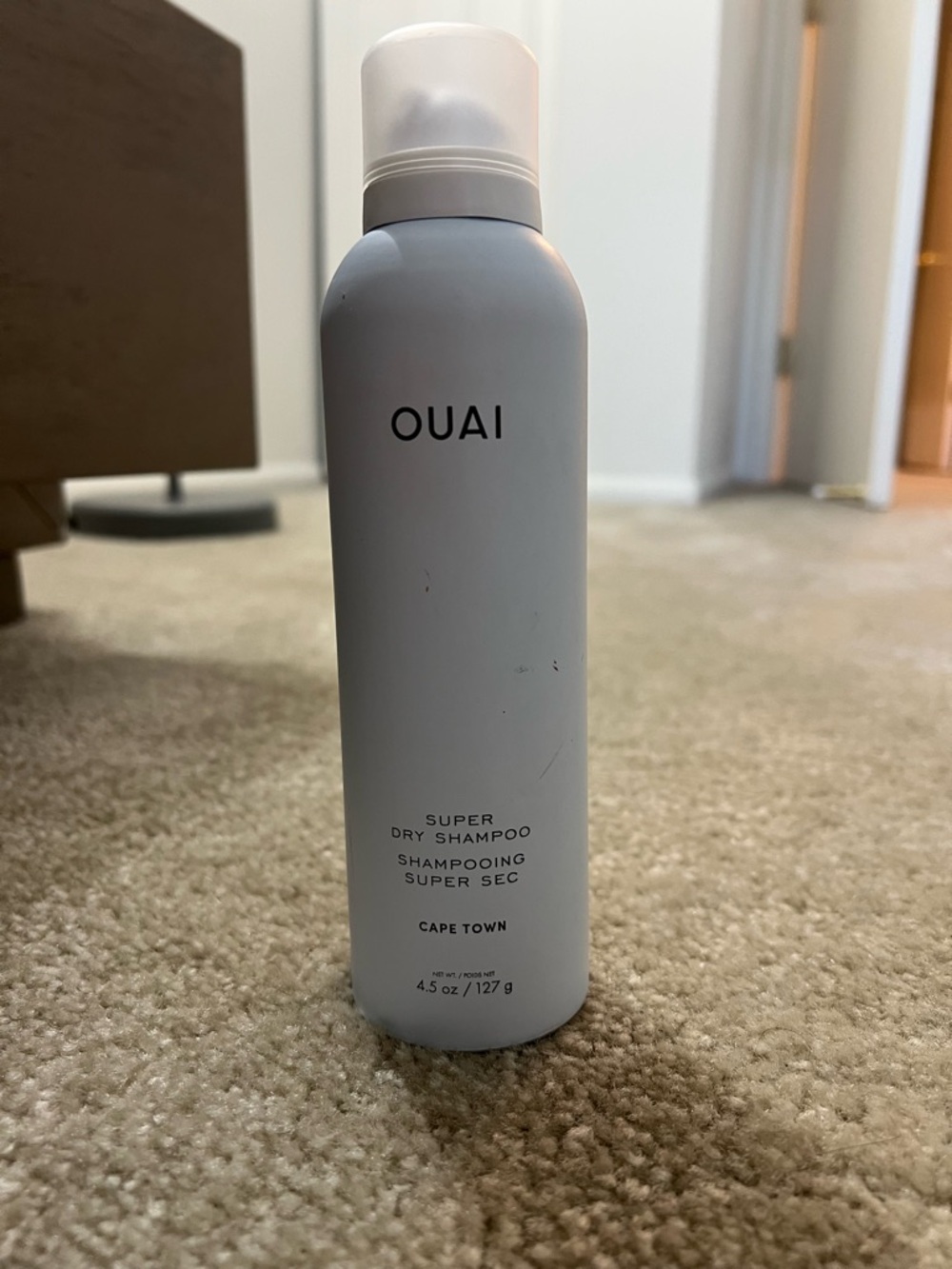 OUAI Super Dry Shampoo - Light Gray and White Bottle